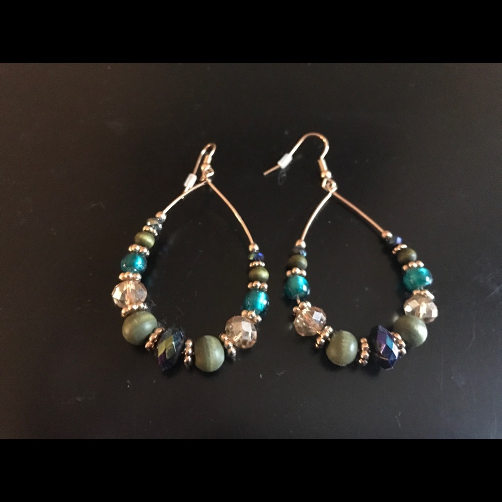 Fun gold tone and beaded earrings